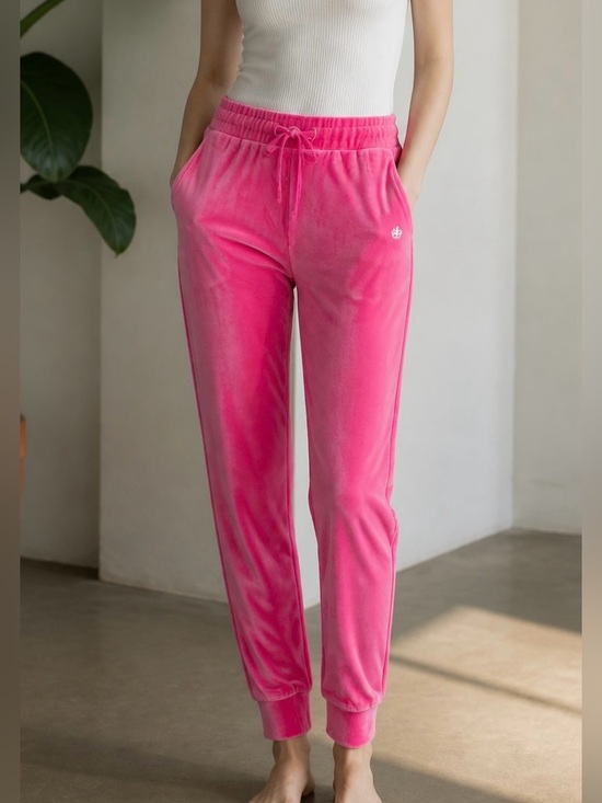 Juicy Couture Pants - NWT Juicy Couture Velour Sweatpants Hot Barbie Pink Y2K Crown Logo Joggers Sz L